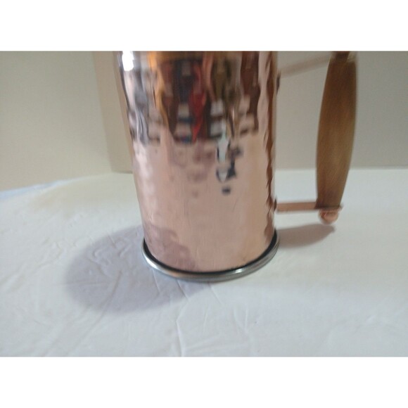 Vintage Mug-Hammered Copper- Wood Handle -5'inch-Stainless Steel Interior - Picture 10 of 16